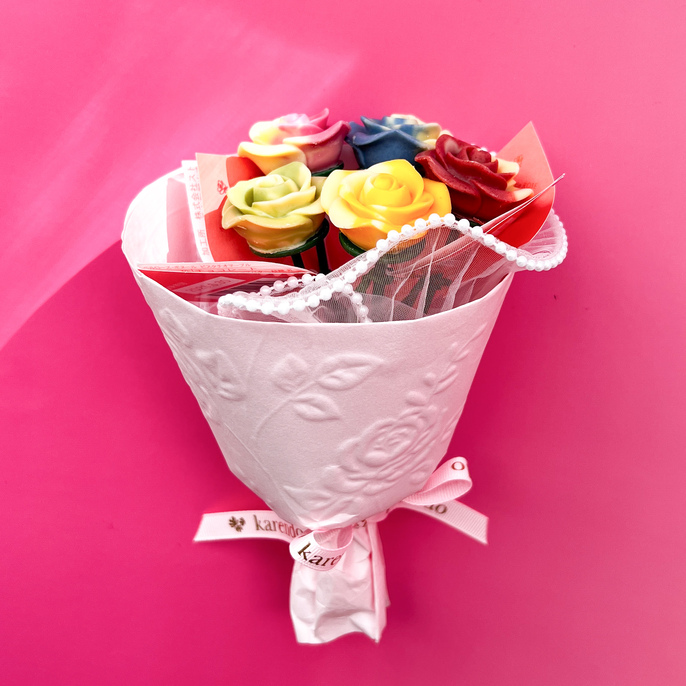 レッドパール様へ♥5/22※ コスメブーケ→プルズ karendoの【季節限定】ベルローズ・ブーケ＜5本セット＞を贈る